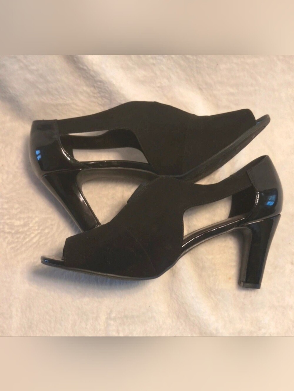 Classic Black Women's Open Side Peep-Toe Heels